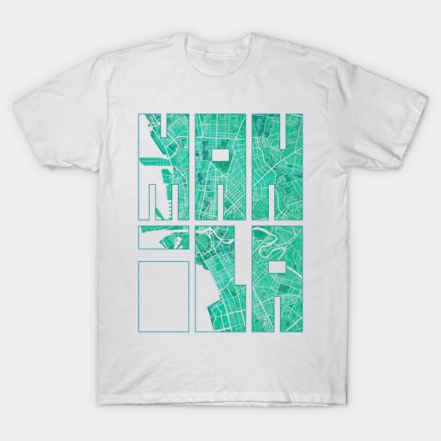 Manila, Philippines City Map Typography - Watercolor T-Shirt by deMAP Studio